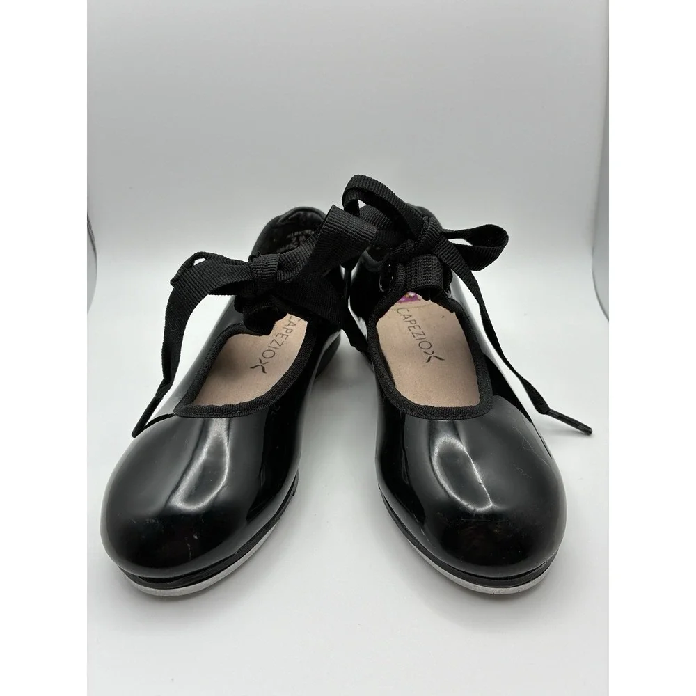 CAPEZIO ~ JR. Tyette Tap Shoe ~ Toddler ~ size 9 M ~ Black Patent